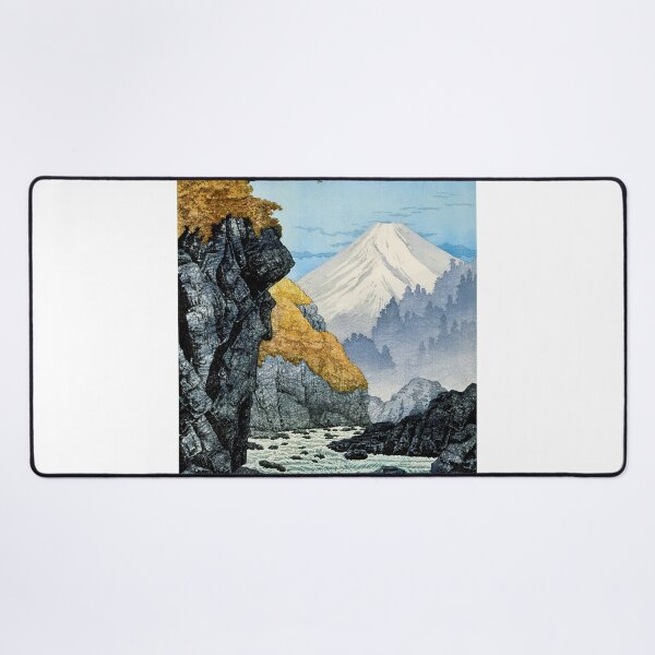Item preview, Mount Fuji and Rocky River Gorge - Hiroaki Takahashi Vintage Print designed and sold by Open Canvas.