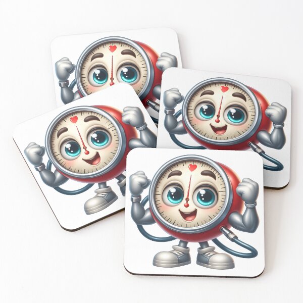 Item preview, Cute Blood Pressure Mascot Heart Health Monitor designed and sold by LunaPixelStudio.