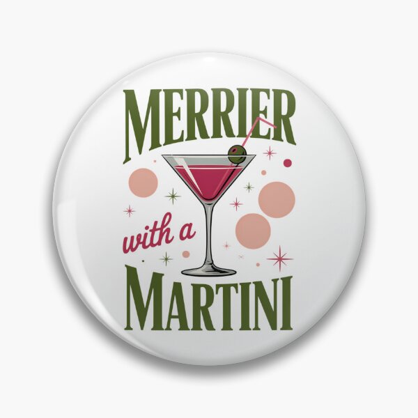 Item preview, Merrier With A Martini Trendy Christmas Martini Christmas Holiday Party Crew designed and sold by FaithAbbott.