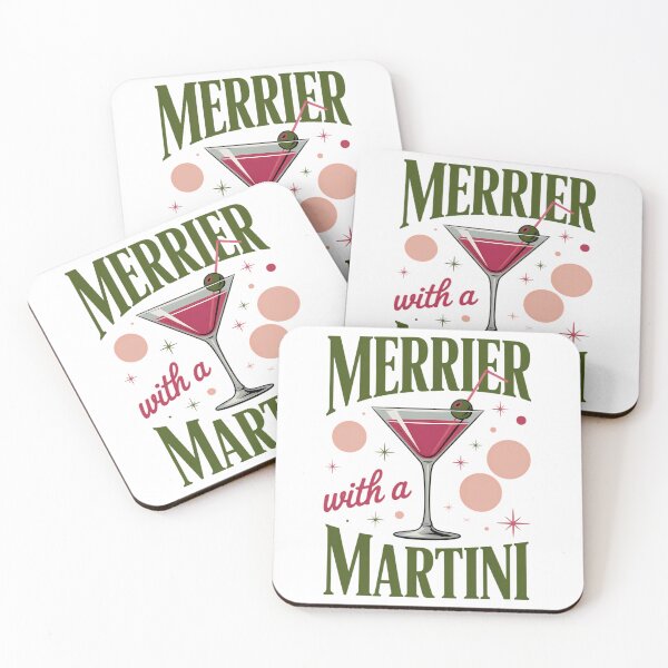 Item preview, Merrier With A Martini Trendy Christmas Martini Christmas Holiday Party Crew designed and sold by FaithAbbott.