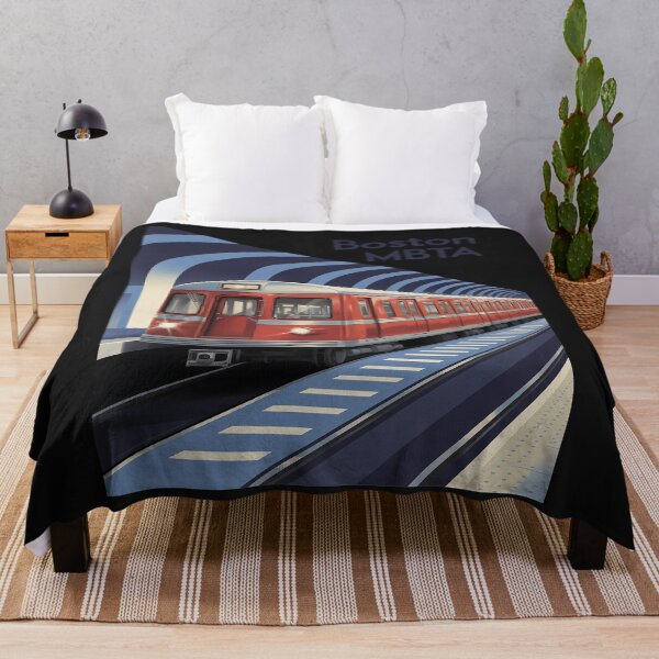 Item preview, Boston MBTA Subway Retro Train City Transit Artwork designed and sold by Rackaam.