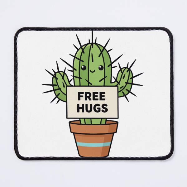 Item preview, Free Hugs Cactus Funny Ironic Introvert Anti-Valentine designed and sold by ARTReMi.