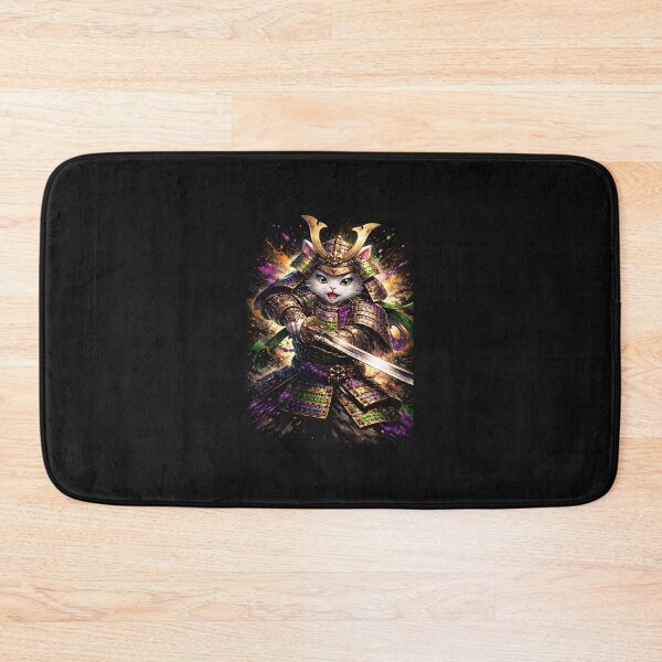 Item preview, Mardi Gras Samurai Cat – Japanese Carnival Warrior Cat designed and sold by SWEET-TINAPAY.