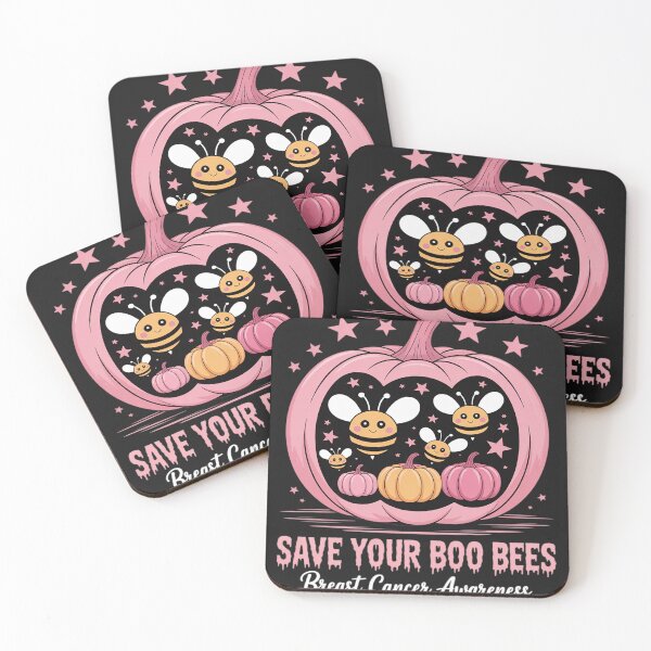 Item preview, Breast Cancer Awareness Boos Pumpkin Cute Save Your Boo Bees designed and sold by Rackaam.