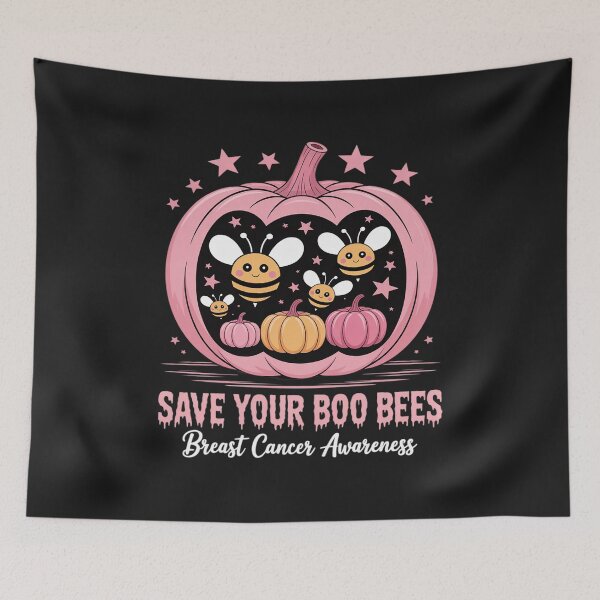 Item preview, Breast Cancer Awareness Boos Pumpkin Cute Save Your Boo Bees designed and sold by Rackaam.