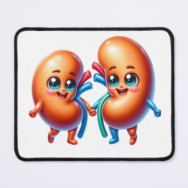 Item preview, Cute Medical Kidney Characters with Smiling Faces designed and sold by LunaPixelStudio.