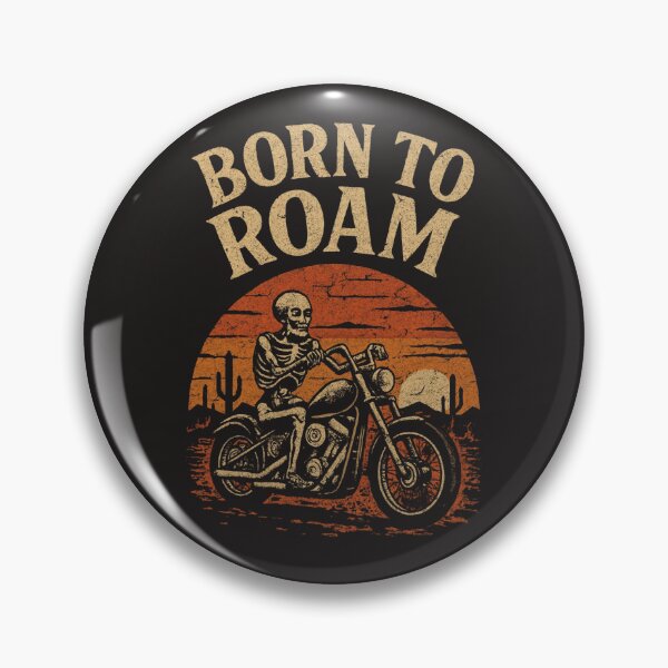 Item preview, Born To Roam Skeleton Biker Vintage Desert Art designed and sold by LakLuxe studio .
