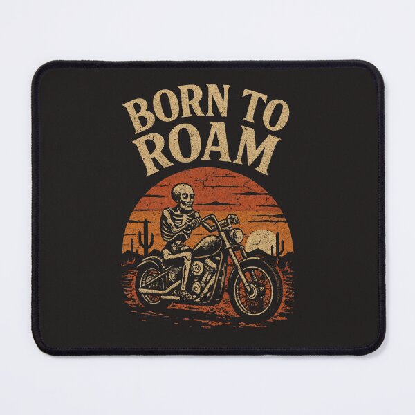 Item preview, Born To Roam Skeleton Biker Vintage Desert Art designed and sold by LakLuxe studio .