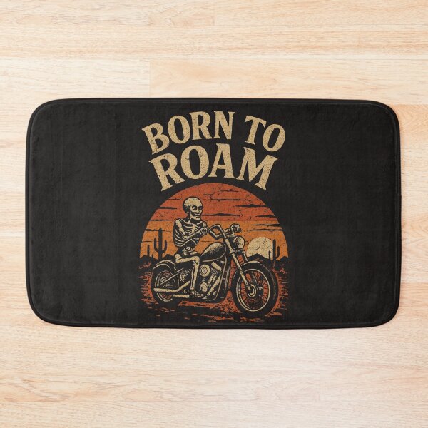 Item preview, Born To Roam Skeleton Biker Vintage Desert Art designed and sold by LakLuxe studio .