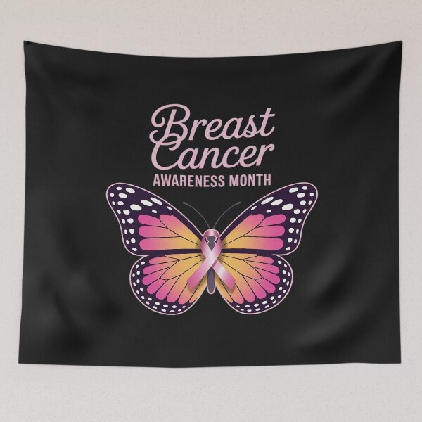 Item preview, Breast Cancer Awareness Pink Ribbon Butterfly Support designed and sold by Rackaam.
