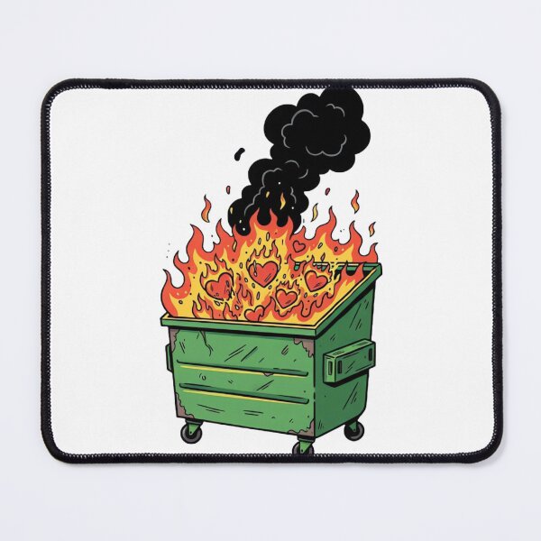 Item preview, Love Is A Dumpster Fire Funny Chaotic Anti-Valentine Art designed and sold by ARTReMi.