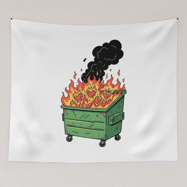 Item preview, Love Is A Dumpster Fire Funny Chaotic Anti-Valentine Art designed and sold by ARTReMi.