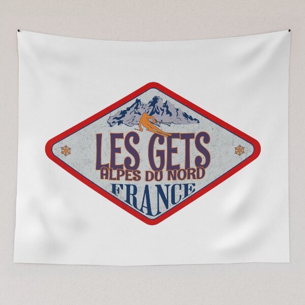 Item preview, Les Gets, Alpes du Nord, France, Vintage skiing badge design designed and sold by Wanderful-roads.