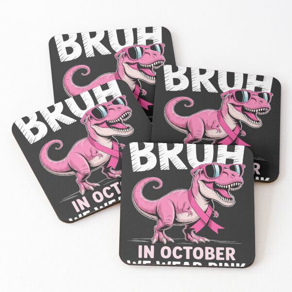 Item preview, Bruh In October We Wear Pink Dinosaur Breast Cancer Awarenes designed and sold by Rackaam.