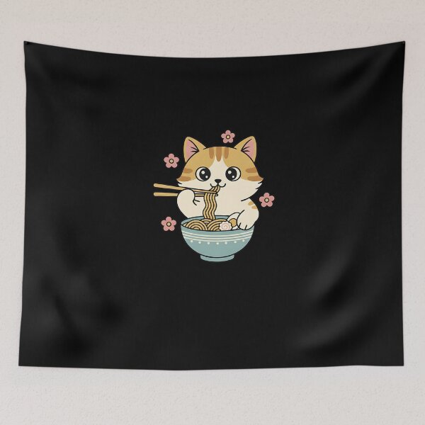 Item preview, Ramen Time Cat – Adorable Japanese Food Art designed and sold by SWEET-TINAPAY.