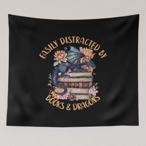 Item preview, Easily Distracted By Books Dragons Romantasy Book Lover designed and sold by scottsurswab.