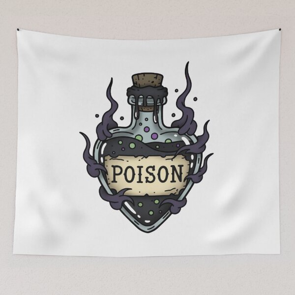 Item preview, Love Potion Poison Bottle Traditional Tattoo Witchy Art designed and sold by ARTReMi.