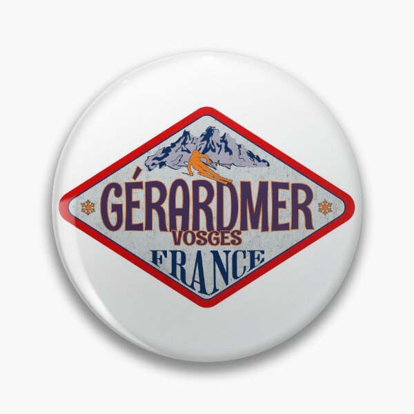 Item preview, Gérardmer, Vosges, France, Vintage skiing badge design designed and sold by Wanderful-roads.