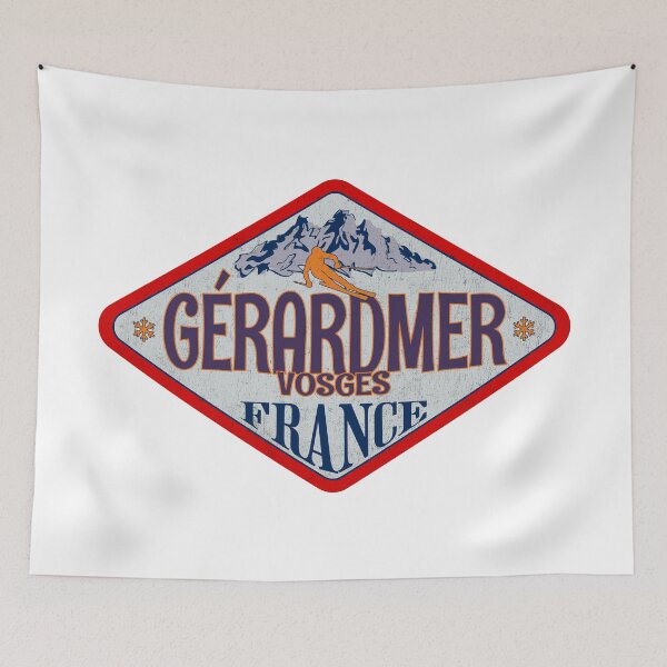 Item preview, Gérardmer, Vosges, France, Vintage skiing badge design designed and sold by Wanderful-roads.