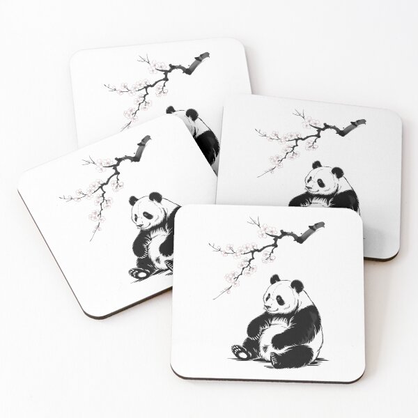 Item preview, Japanese Panda Sakura Cherry Blossoms Sumi-e Aesthetic designed and sold by IdunayaStore.