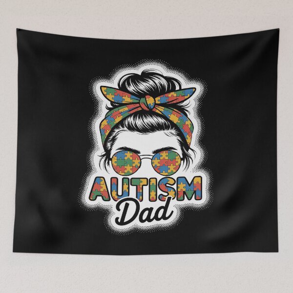 Item preview, Autism Dad Life Messy Bun Bleached Mothers Day Autism Mom designed and sold by Moxizz.