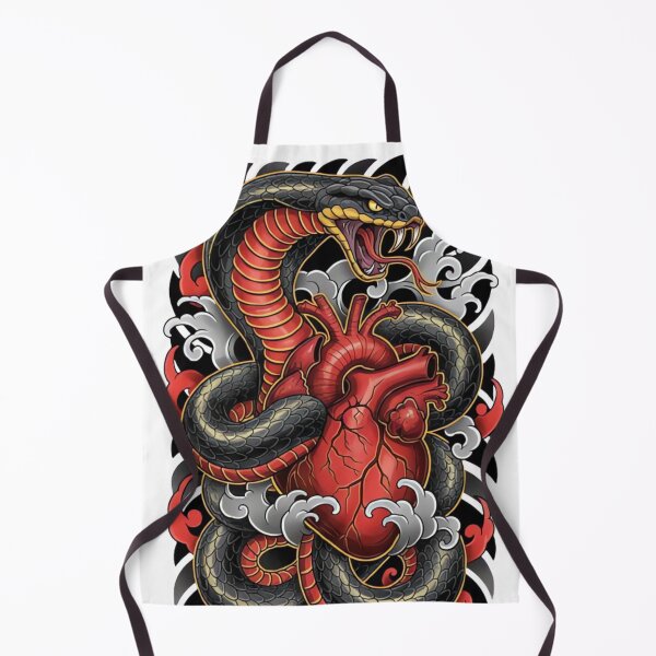 Item preview, Snake Squeezing Heart Japanese Tattoo Style Edgy Streetwear designed and sold by ARTReMi.