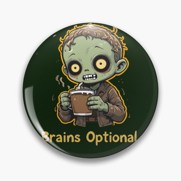 Item preview,  Brains Optional Zombie Coffee - Funny Cute Zombie Drinking Coffee Cartoon Design designed and sold by Amplify-n-Co.