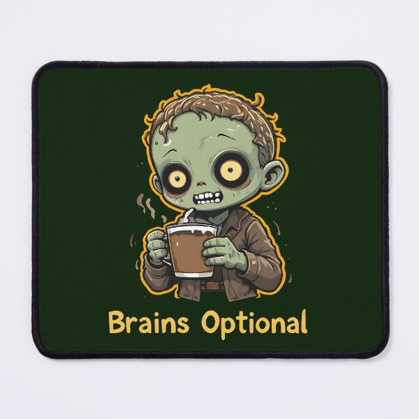 Item preview, Brains Optional Zombie Coffee - Funny Cute Zombie Drinking Coffee Cartoon Design designed and sold by Amplify-n-Co.