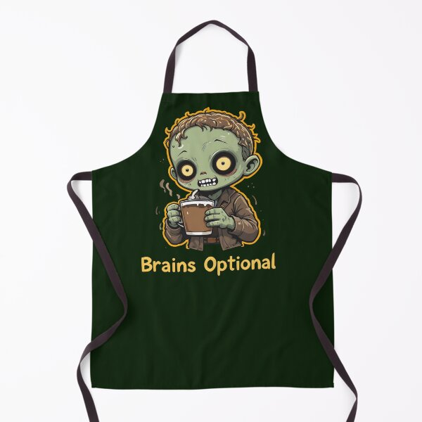 Item preview, Brains Optional Zombie Coffee - Funny Cute Zombie Drinking Coffee Cartoon Design designed and sold by Amplify-n-Co.