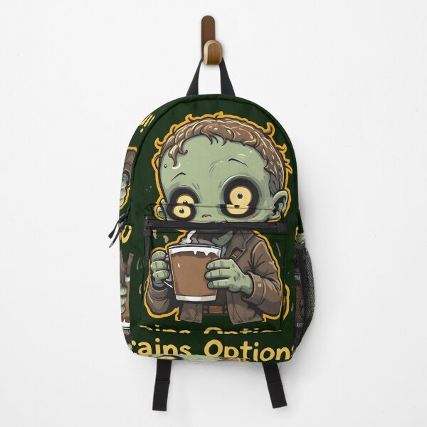 Item preview, Brains Optional Zombie Coffee - Funny Cute Zombie Drinking Coffee Cartoon Design designed and sold by Amplify-n-Co.