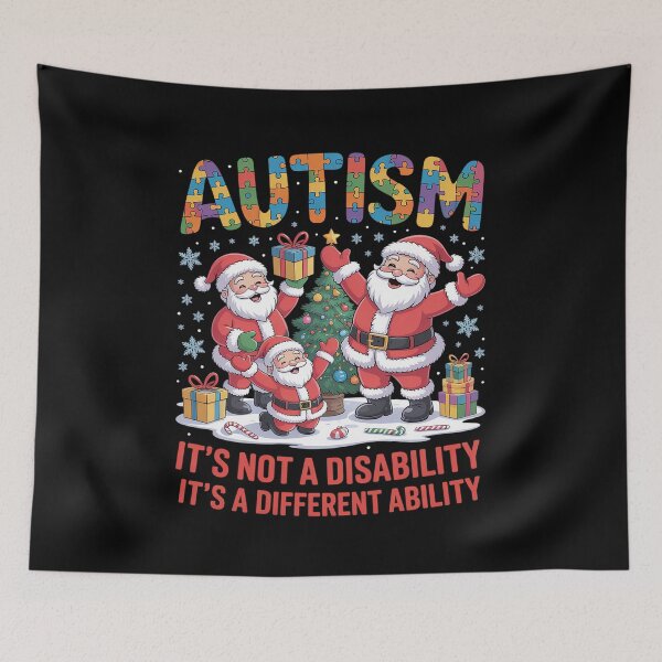 Item preview, Autism It's Not A Disability Dabbing Santa Christmas Autism designed and sold by Moxizz.