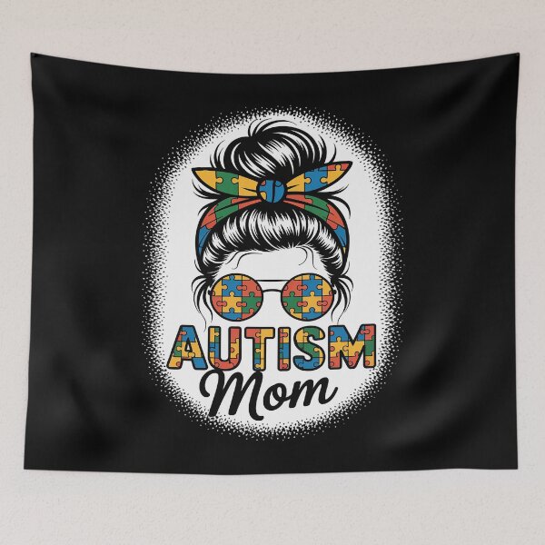 Item preview, Autism Mom Life Messy Bun Bleached Mothers Day Autism Mom designed and sold by Moxizz.