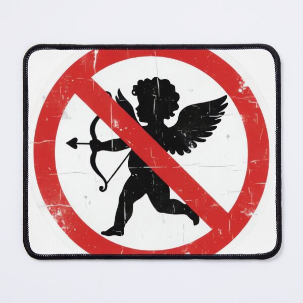 Item preview, No Cupid Allowed Prohibition Sign Anti-Valentine Grunge designed and sold by ARTReMi.