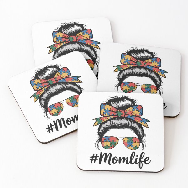 Item preview, Autism Mom Life Puzzle Messy Bun Autism Awareness Month designed and sold by Moxizz.