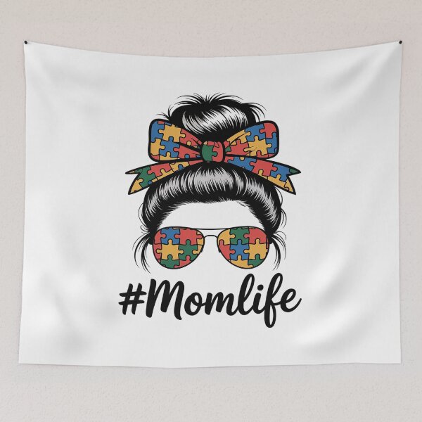 Item preview, Autism Mom Life Puzzle Messy Bun Autism Awareness Month designed and sold by Moxizz.