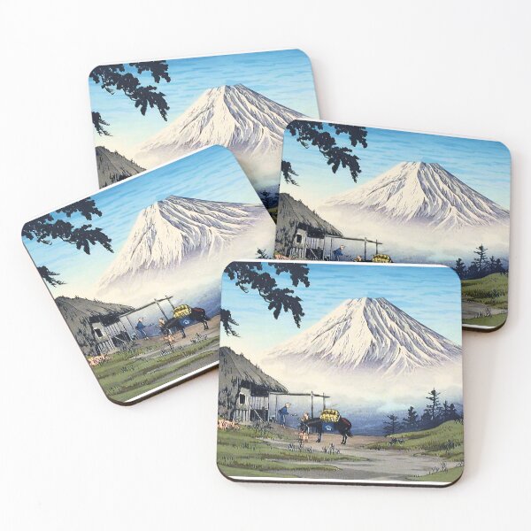 Item preview, Mount Fuji and Rural Rest Stop - Hiroaki Takahashi Vintage Print designed and sold by Open Canvas.