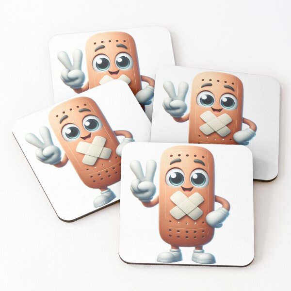 Item preview, Cute Healing Bandage Mascot Peace Sign designed and sold by LunaPixelStudio.