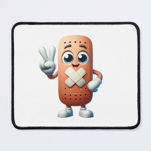 Item preview, Cute Healing Bandage Mascot Peace Sign designed and sold by LunaPixelStudio.