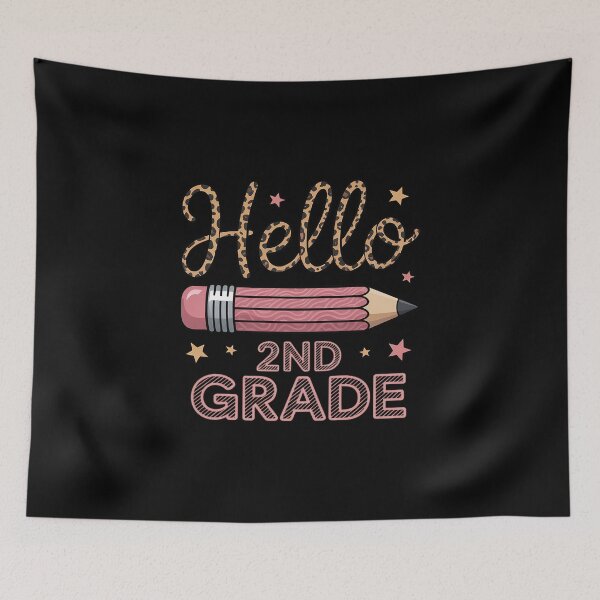 Item preview, Back to School Hello Second 2nd Grade Leopard Pencil Girl designed and sold by Moxizz.