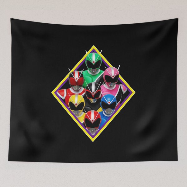 Item preview, Group Of Colorful Power Rangers In A Diamond Shape Pose Cool And Retro Vibes Awesome  designed and sold by Eboniggins.