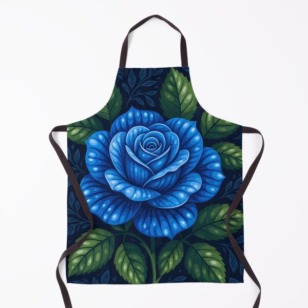 Aperçu de l'œuvre Rose bleu indigo foncé recouverte de gouttelettes d'eau. créée et vendue par Ponted.