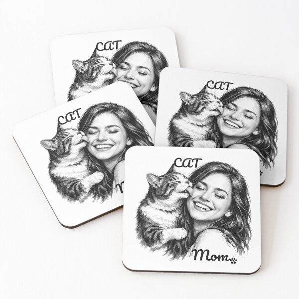 Item preview, CAT MOM A LOVING CAT KISSES HER CAT MOM WHO IS SMILING designed and sold by BeautifulH.