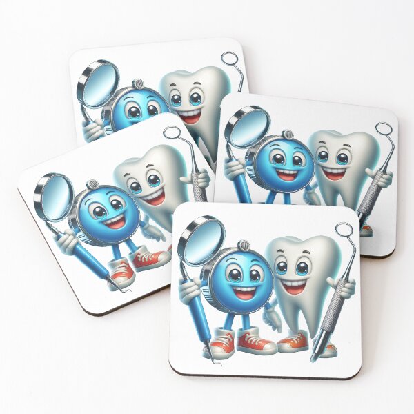 Item preview, Happy Dental Mascots for Kids Dentistry designed and sold by LunaPixelStudio.