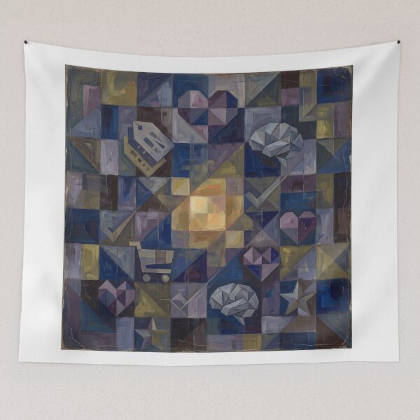 Item preview, Geometric Brain Heart Shopping Cart Art Print – Abstract Marketing Psychology Wall Poster For Offices, Modern Ecommerce Decor India designed and sold by AbstractAuraArt.