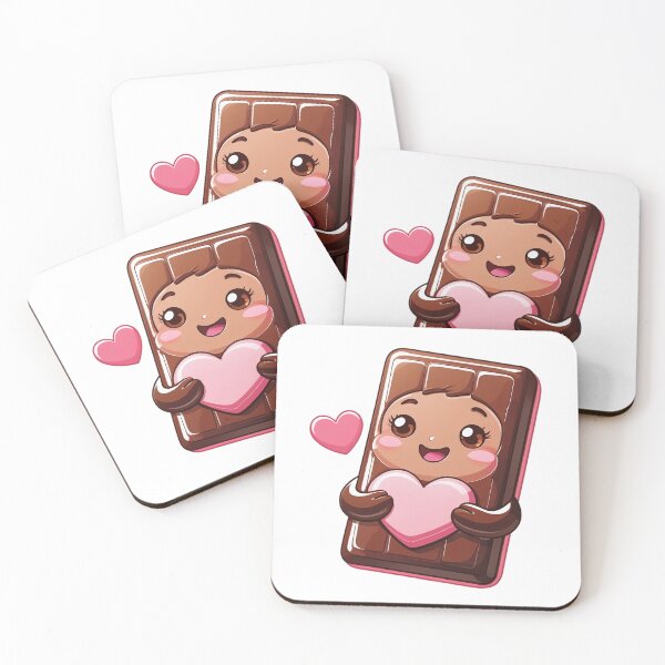 Item preview, Cute Cartoon Chocolate Bar Blushing Valentine Sticker Illustration on White Background designed and sold by BankMano.