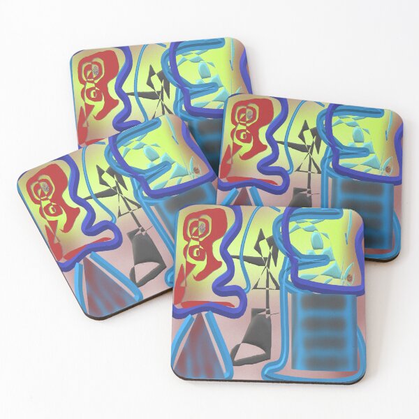 Item preview, pedestals geometric abstract colorful design designed and sold by SmashingDeals.