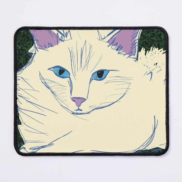 Item preview, ragdoll cat blue eyed cat fluffy cat designed and sold by empressbat merch.