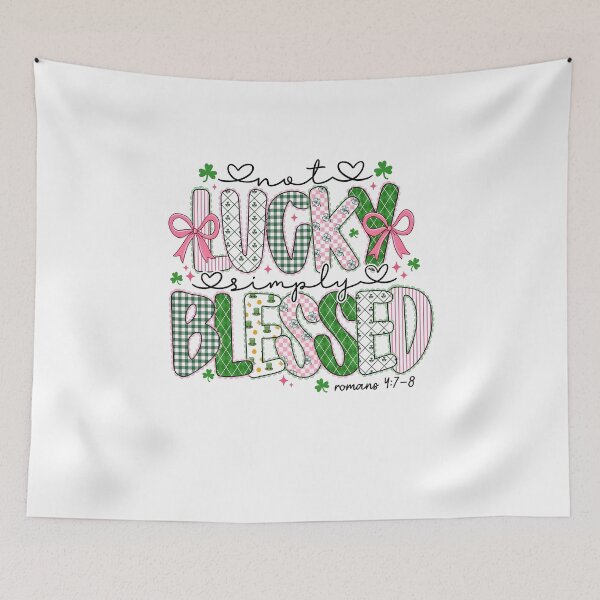 Item preview, Not Lucky Simply Blessed Romans 4:7-8 designed and sold by Nicobondar.