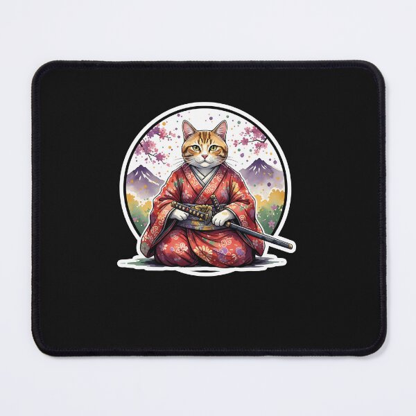 Item preview, Samurai Cat Mardi Gras – Dark Japanese Carnival Warrior Cat designed and sold by yaginoie.