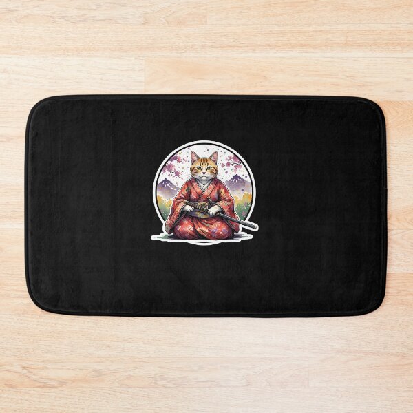 Item preview, Samurai Cat Mardi Gras – Dark Japanese Carnival Warrior Cat designed and sold by yaginoie.